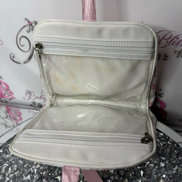 Oscar de la Renta Paris Women's Makeup Travel bag clutch tie up ribbon 🎀 pink - Picture 9 of 9